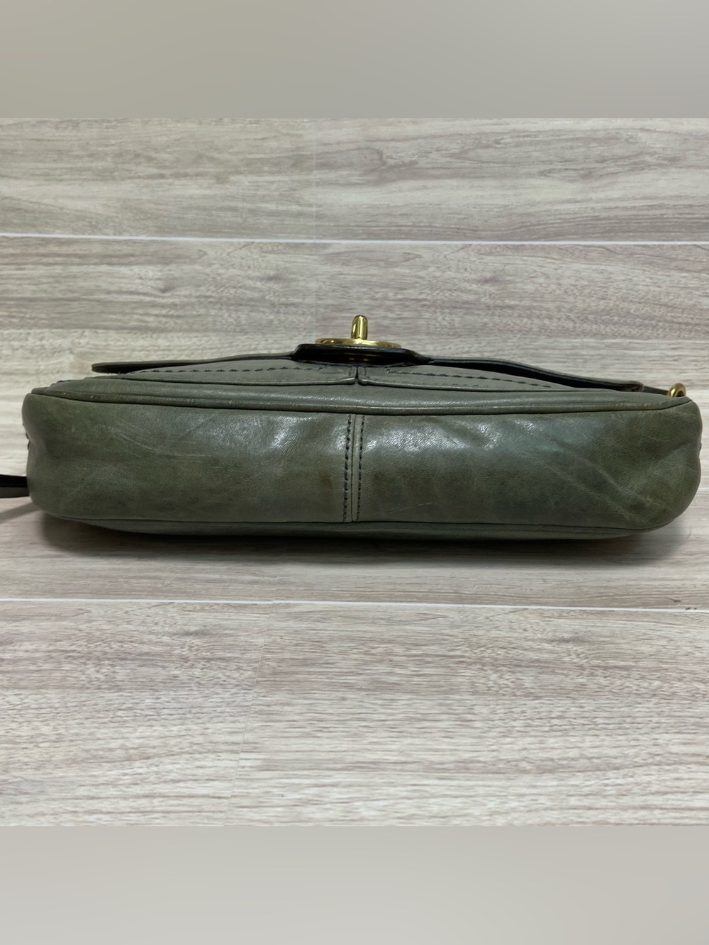 Coach Vintage Y2K Legacy Mini Shoulder Bag Wristlet Olive Green Leather - Picture 5 of 15